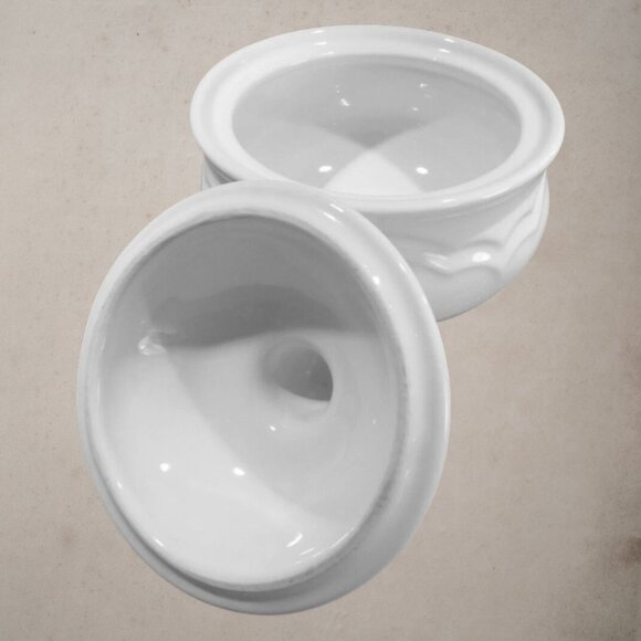 Pfaltzgraff Heritage Off White Cream & Sugar Bowl with Lid Filigree Heavy T9 - Picture 6 of 7